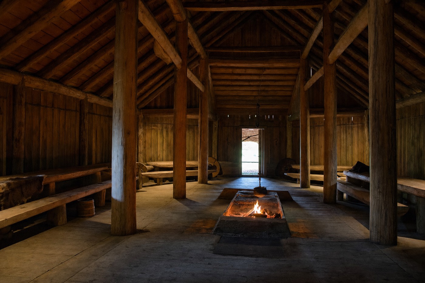 The reconstructed Viking longhouse at Lofotr