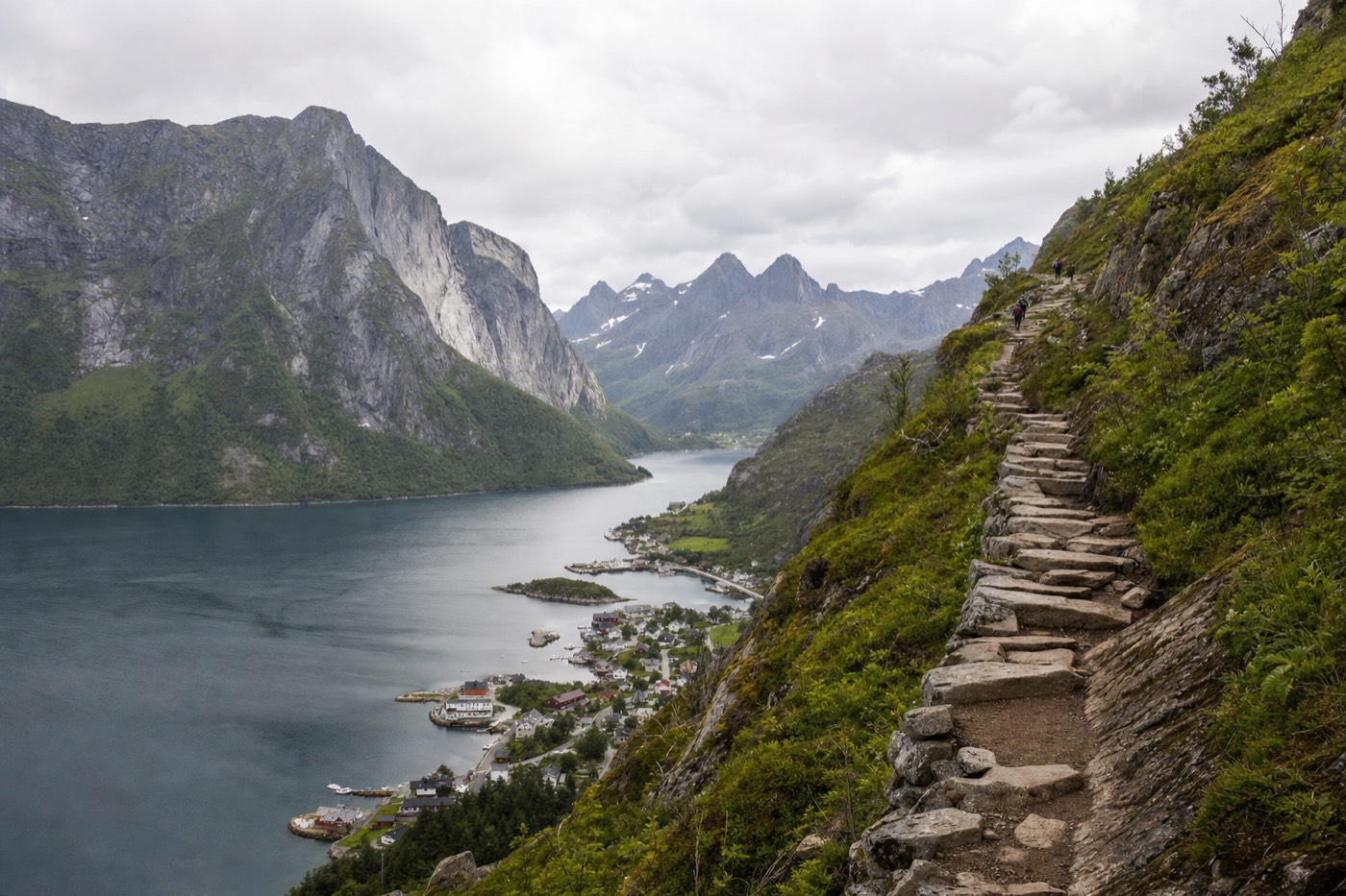 The Sherpa-built stone staircase up Reinebringen